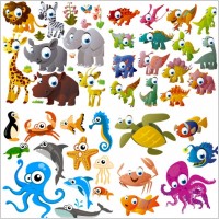 cute cartoon animals vector