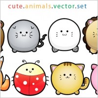 Cute cartoon animals vector graphics Free vector for free download