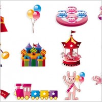 cute cartoon icon playground 01 vector