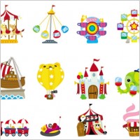 cute cartoon icon playground 03 vector