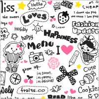 cute cartoon images and letters vector