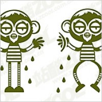 Cute cartoon monkey Vector