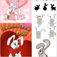 cute cartoon rabbit vector