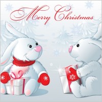 cute cartoon rabbit vector