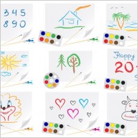 cute children drawings theme vector