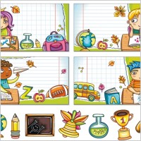 cute colorful cartoon boys and girls 02 vector image