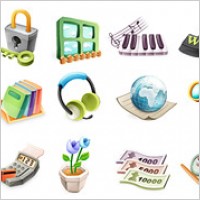 Cute exquisite three-dimensional icon vector material-2