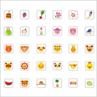 cute little square icon vector