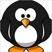 Cute round cartoon penguin