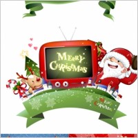 cute snowman and santa claus 02 christmas vector