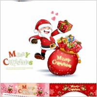 cute snowman and santa claus 03 christmas vector