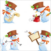 cute snowman vector