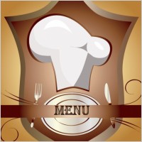 cutlery chef hat vector