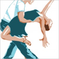 Dancers in Two-Tone Color