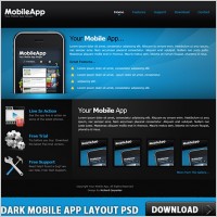 Dark Mobile App Layout Free PSD