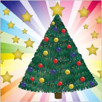 Decorated Christmas Tree Vector