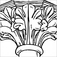 Decorated Gothic Capital clip art