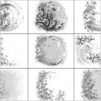 decorative circle and flower brush
