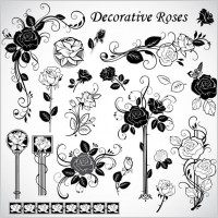 decorative rose pattern 01 vector