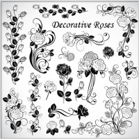 decorative rose pattern 02 vector