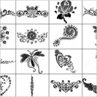 decorative valentine heart and flower brush