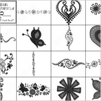 decorative valentine heart and flower brush