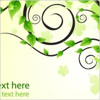 Design Element with Green Leaves