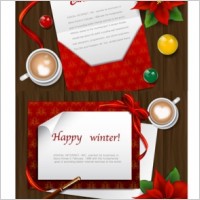 desktop christmas card vector
