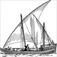 Dhow Sail Boat clip art