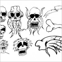 Different types of skulls free vector