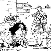 Diogenes And Alexander clip art