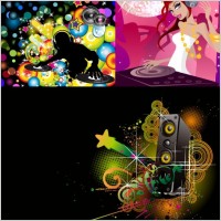 dj music theme vector