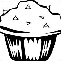 Double Chocolate Muffin (b And W) clip art