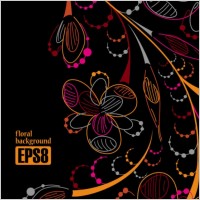draft colorful flowers line 01 vector