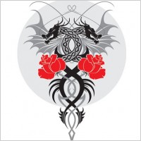 Dragon and the Rose Vector