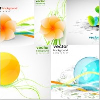 dynamic lines of the shape of flowers vector