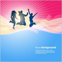 dynamic trend of the flow line figure silhouette 02 vector