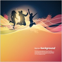 dynamic trend of the flow line figure silhouette 03 vector