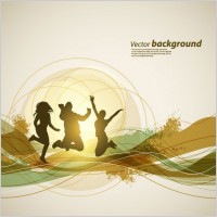 dynamic trend of the flow line figure silhouette 04 vector