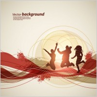dynamic trend of the flow line figure silhouette 05 vector