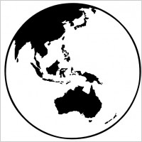 Earth Globe Oceania clip art