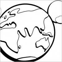 Earth Moon Sun Outline clip art