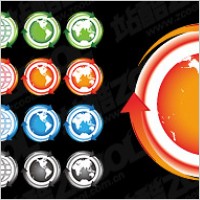 Earth-arrow icon vector material