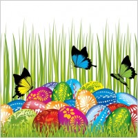 easter cards and decorations butterfly eggs 04 vector