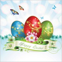 easter cards and decorations butterfly eggs 05 vector