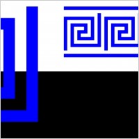 edge to edge 4 turns greek key, inverse meandre, with lines