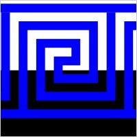 edge to edge 4 turns greek key, inverse meandre, with lines
