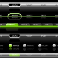 Editable Website Navigation Templates on Black