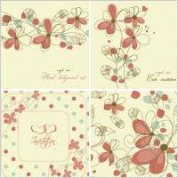 elegant floral background pattern 04 vector