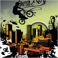 elements of the trend and urban silhouette 01 vector